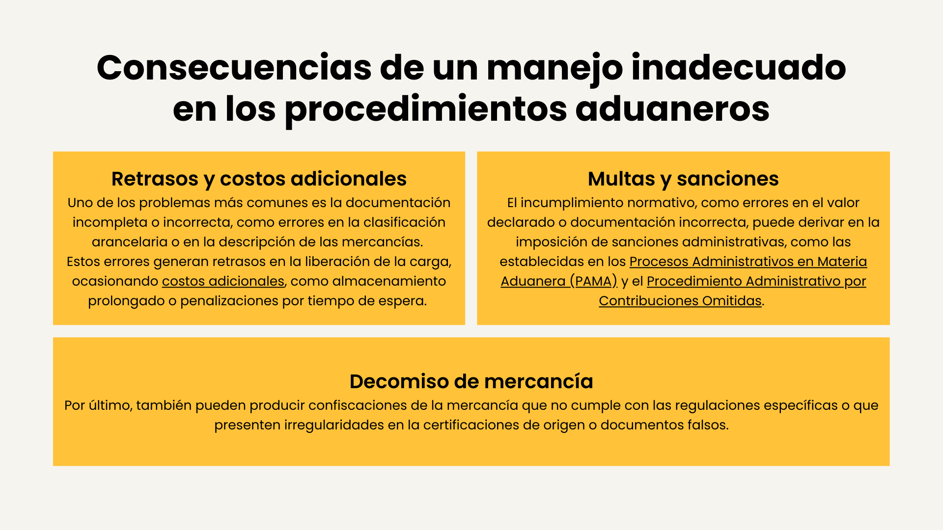 Consecuencias de un manejo inadecuado en los procedimientos aduaneros