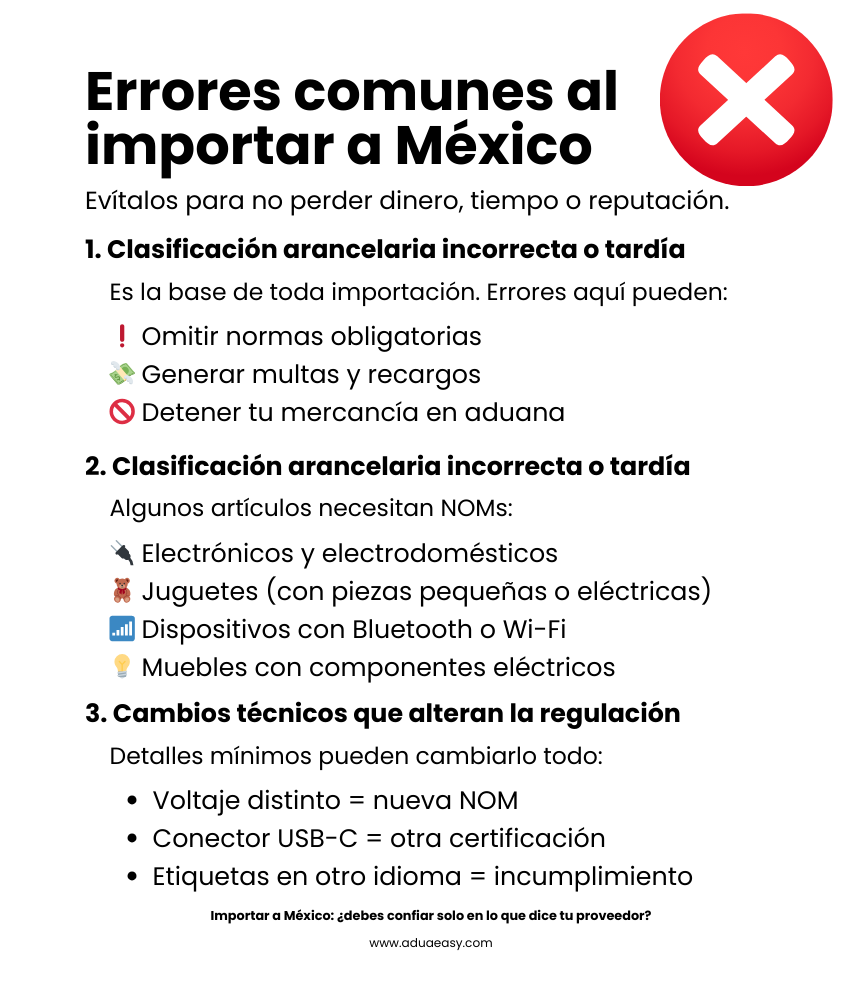 Errores comunes al importar a México
