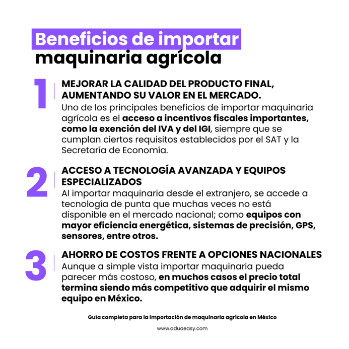 Beneficios de importar maquinaria agrícola