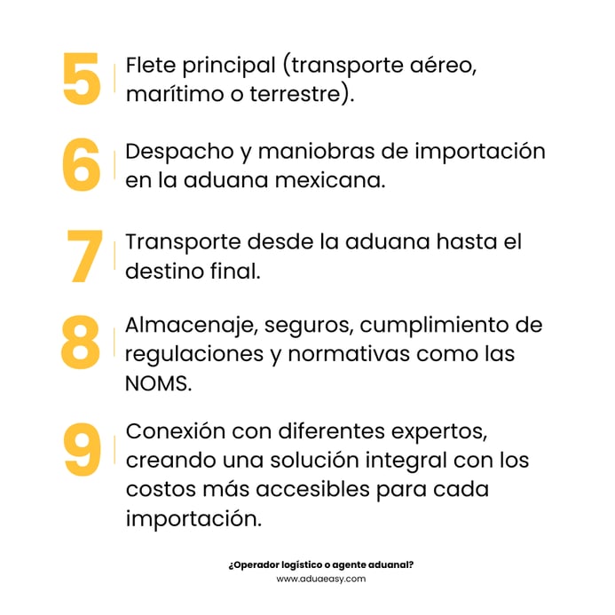 Funciones de un operador logístico