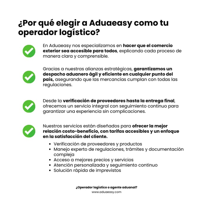 ¿Por qué elegir a Aduaeasy como tu operador logístico?
