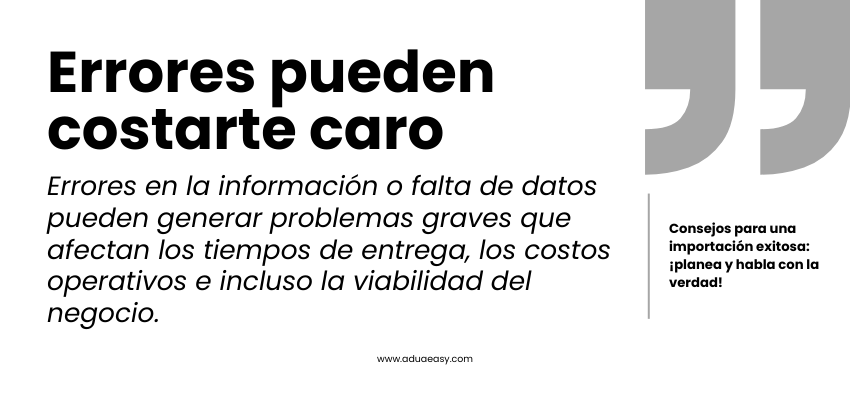 Errores en la información pueden costarte caro