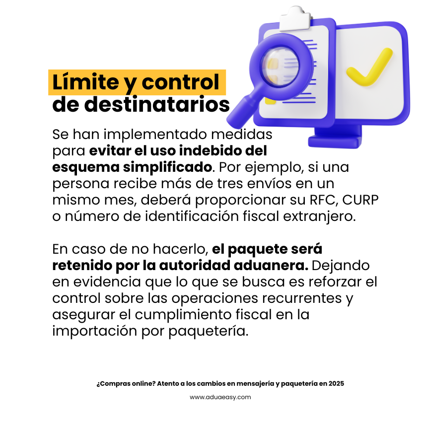 Límite y control de destinatarios