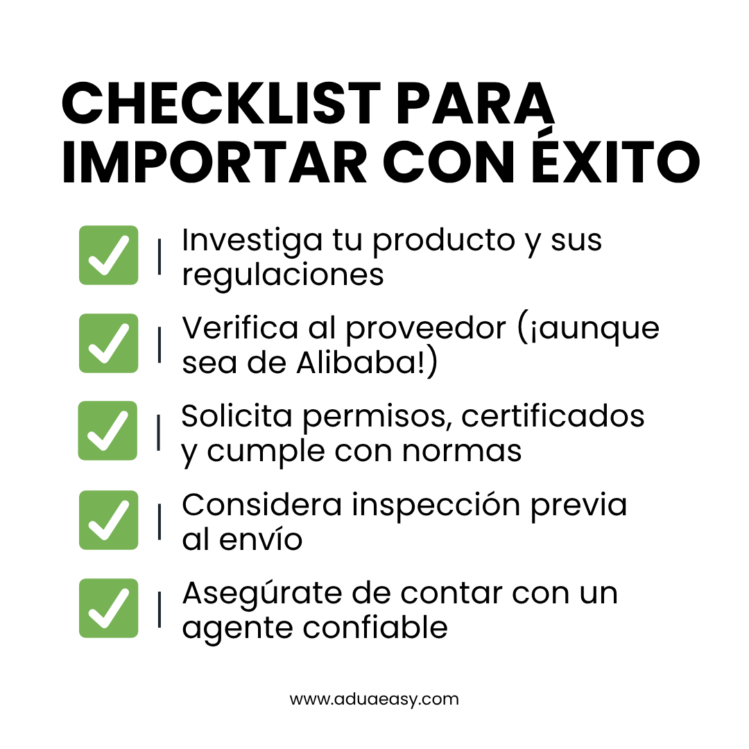 consejos para importar por primera vez a México, checklist para importadores