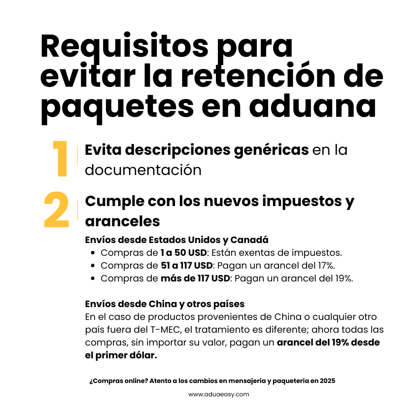 Requisitos para evitar la retención de paquetes en aduana