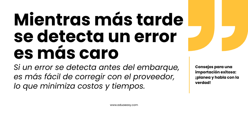 Mientras más tarde se detecta un error, más caro es corregirlo