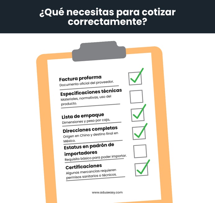 Qué necesitas para una cotización completa al importar de China